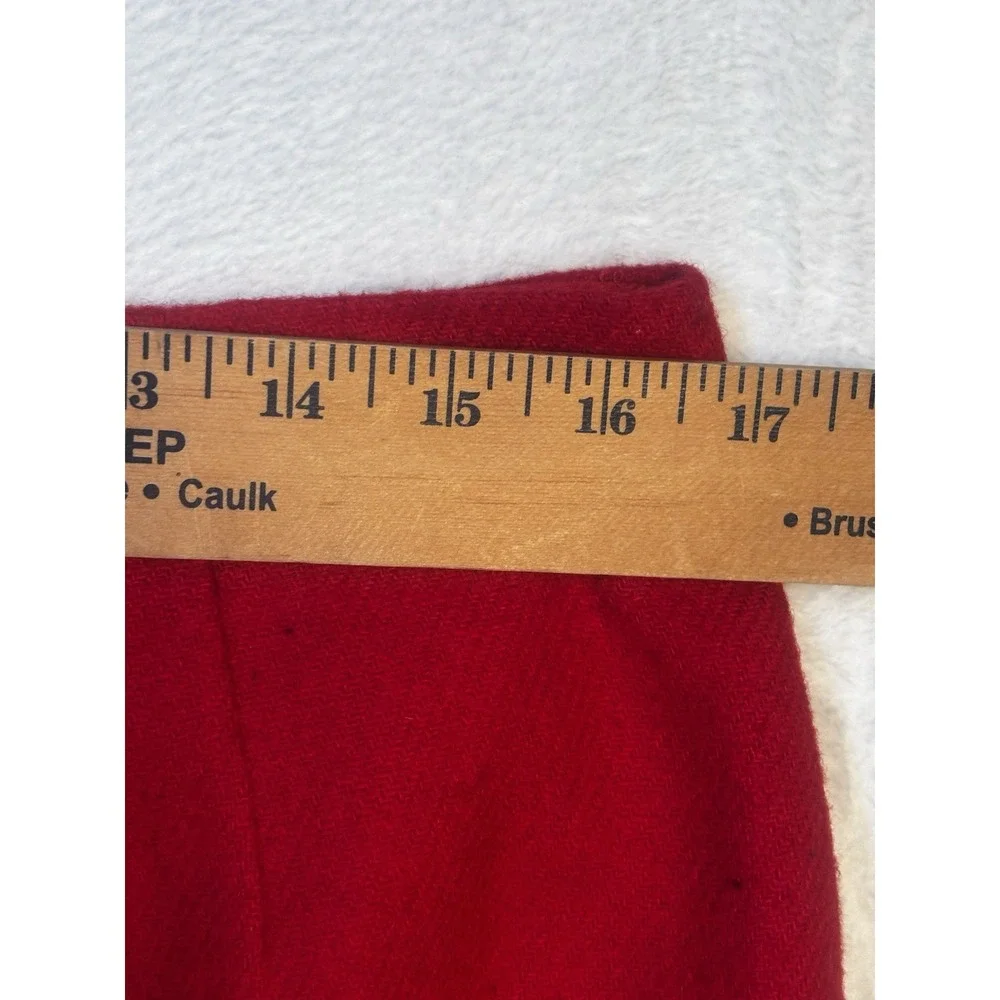 Talbots Mini Skirt Women's Size 10‎ Red Wool Blend Faux Pockets Side Zip